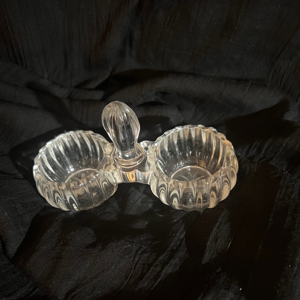 Crystal Salt and Pepper Dish